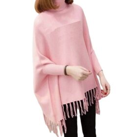 Stylish Pink Fleece Poncho(hc)