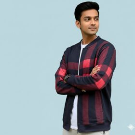 Men's Stylish Zipper Jacket with Contrast(hc)