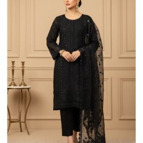 Women's Stitched Suit Organza - 3 Pcs with Embroidered(mk)