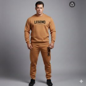 2 Pcs Men's LEGEND Fleece Printed Sweatshirt Track Suit(mk)