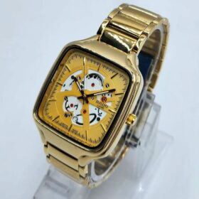 Jubile Gold-Tone Skeleton Dial Quartz Watch(mk)