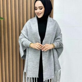 Women's Fleece Plain Cape Shawl(mk)