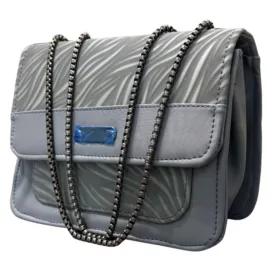 Luxury Women’s Shoulder Bag in Grey Faux Leather for Casual, Work, and Formal Use
