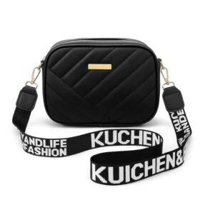 Black Leather Handbag for Girls & Women | Stylish Shoulder & Crossbody Bag | Daily Use & Gift