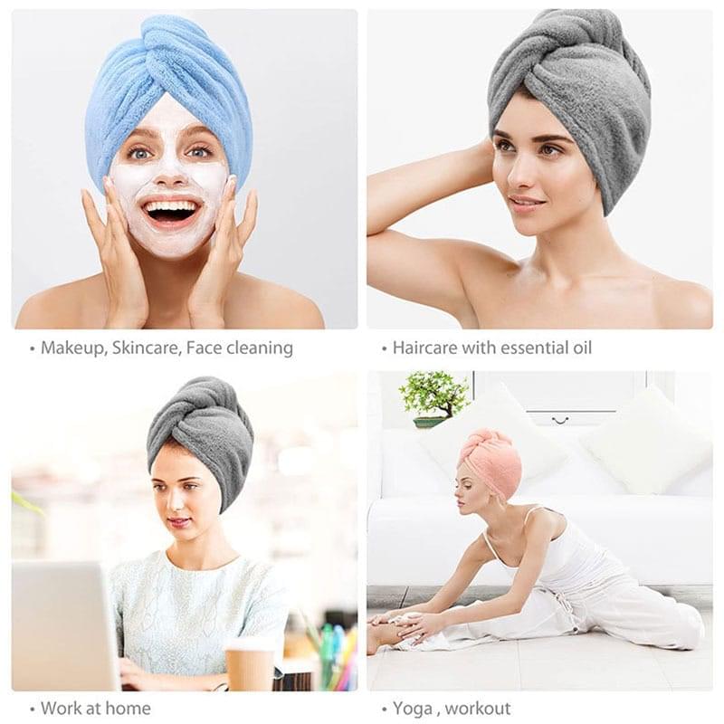 Quick Dry Coral Velvet Bath Towel Cap (pks) - Image 8