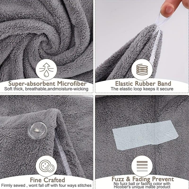 Quick Dry Coral Velvet Bath Towel Cap (pks) - Image 5
