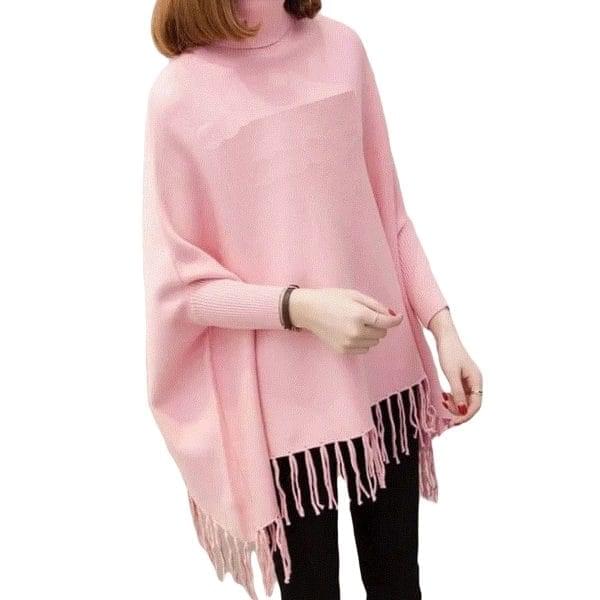 Stylish Pink Fleece Poncho – Free Size, Ready To Wear & Fits All(hc) - Image 1